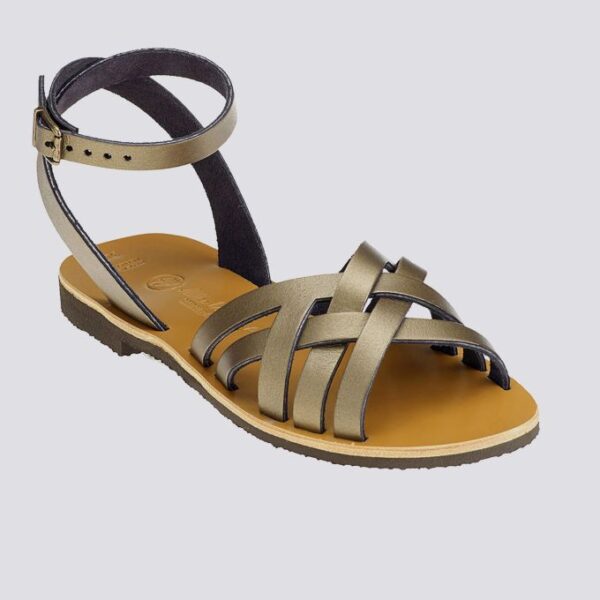 Sandales brides croisees murcia cuir tannage vegetal mordore femme