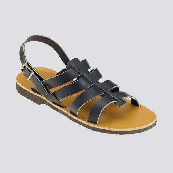 Tropezienne pampelone cuir tannage vegetal noir homme