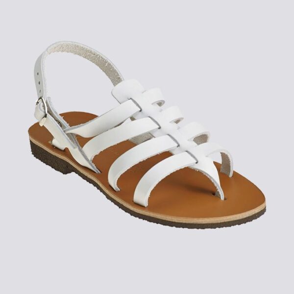 Tropezienne pompei cuir tannage vegetal blanc femme