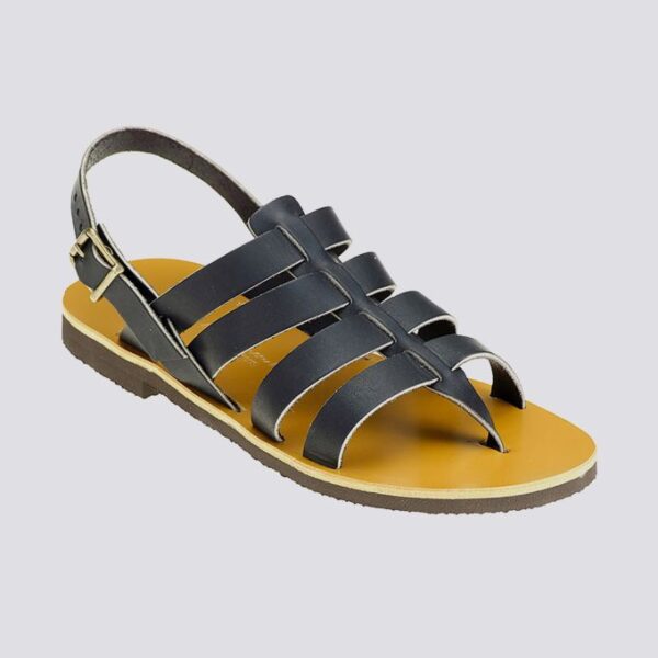 Tropezienne rome cuir tannage vegetal noir homme