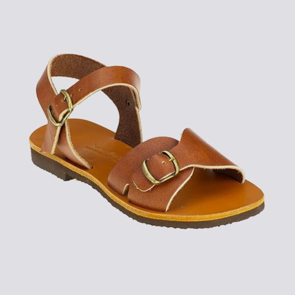 Sandales une bride roxane cuir tannage vegetal marron femme