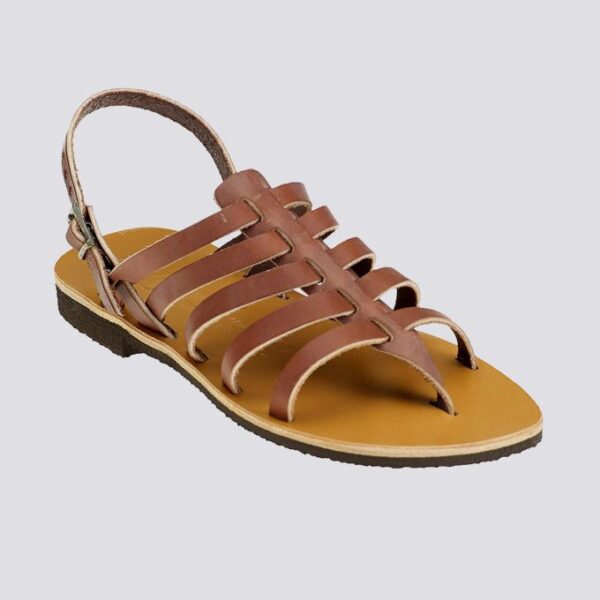Tropezienne cuir tannage vegetal marron femme