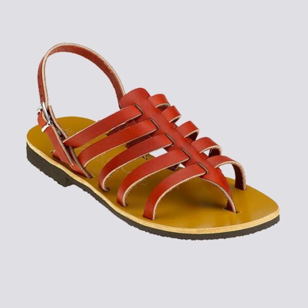 Tropezienne cuir tannage vegetal rouge femme