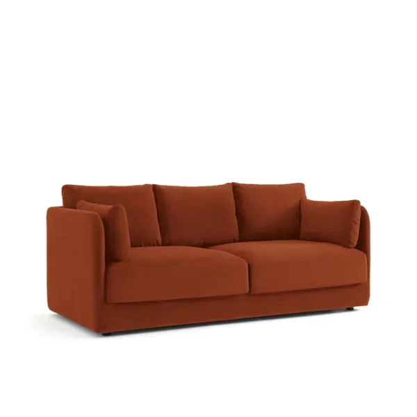 Canape Banquette dépliant 3 places en velours ambre