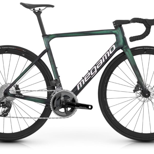 Vélo MEGAMO PULSE Elite 09 Carbone SRAM Rival AXS Powermeter 12V 2024 Alpha Green