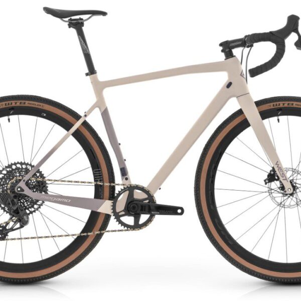 Vélo Gravel MEGAMO WEST Carbone Sram Rival AXS 05 12V Powermeter 2023 Bone White