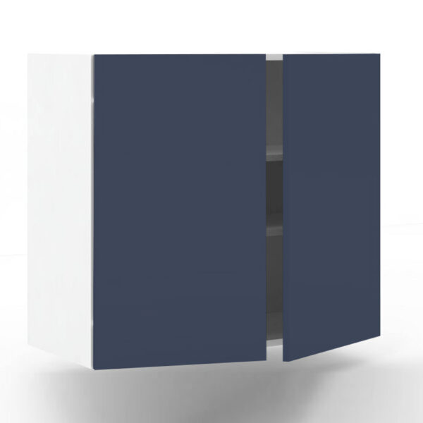 Meuble haut 2 portes L80 x H70 x P33 – Bleu Pantone laqué mat – meuble livré monté