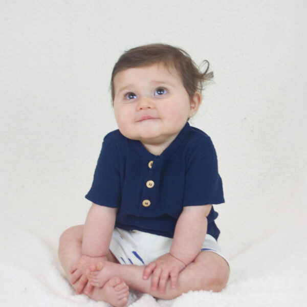 T-shirt bébé et enfant marine