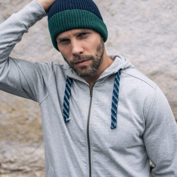 Bonnet bicolore vert sapin marine