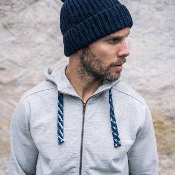 Bonnet Pompom marine