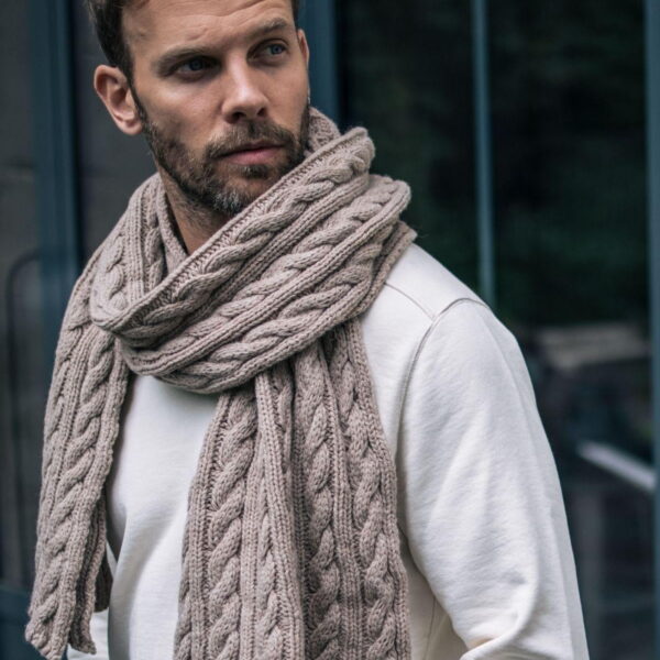 Écharpe Torsade beige chine