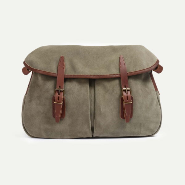 Musette du Pêcheur M  / Cuir Velours – Tilleul
