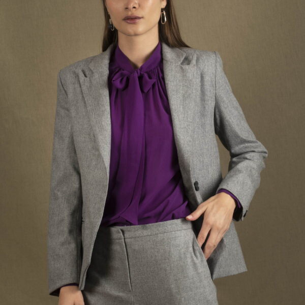 Tailleur veste pantalon laine gris Conception