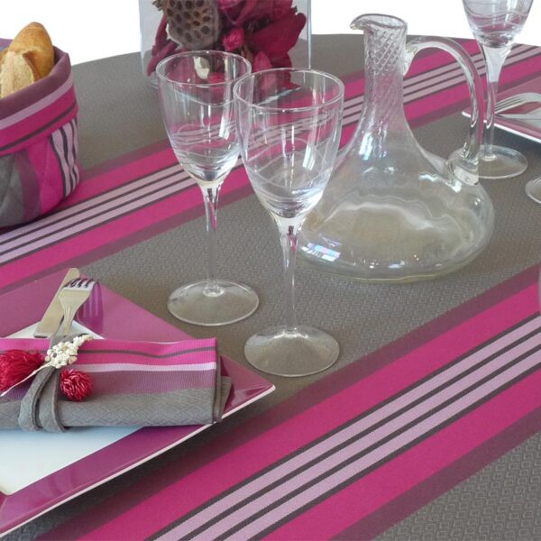 Nappe de table gris et fuchsia PUIVERT