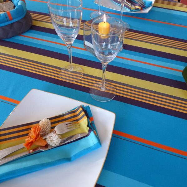 Nappe de table bleu lagon MIREPOIX