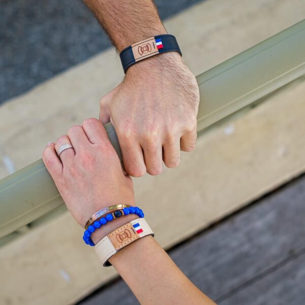 Bracelet Lily Sam en cuir marine