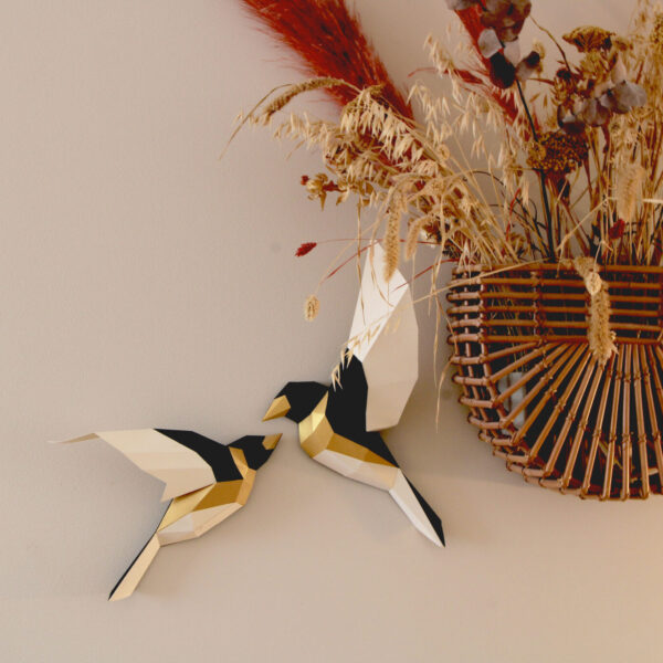 2 Oiseaux en papier 3D