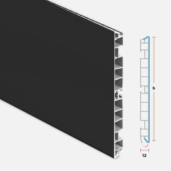 Plinthe PVC revêtement bois noir 192cm x 15cm