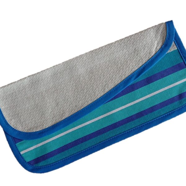 Pochette serviette en tissu bleu océan PUIVERT