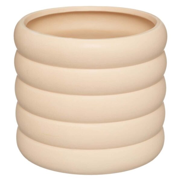 Pot en céramique rose pale art déco H14
