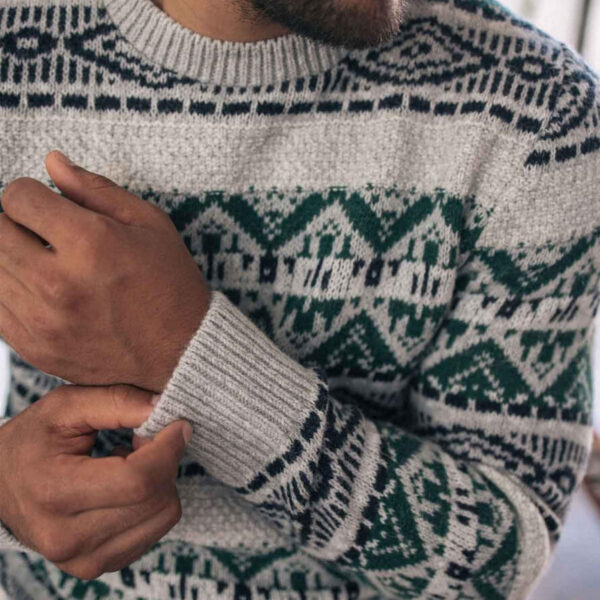 Pull Panorama Gris /marine /sapin