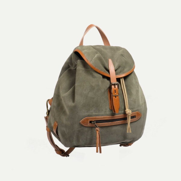 Sac à dos Camp S / Cuir Velours – Sauge