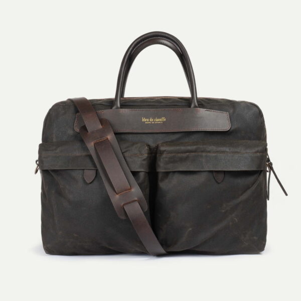 Sac business Hélios – Kaki waxé