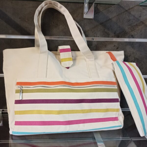 Sac fourre tout rayure blanc TUTTI