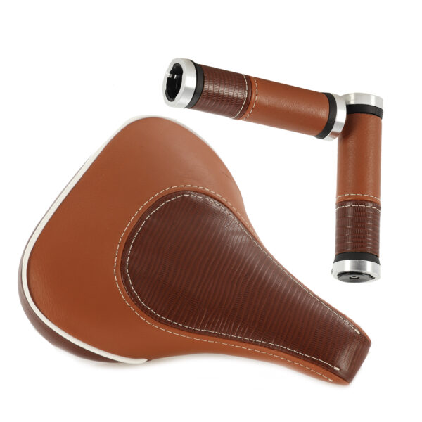 Selle et poignées cuir « Bourbon Cognac »