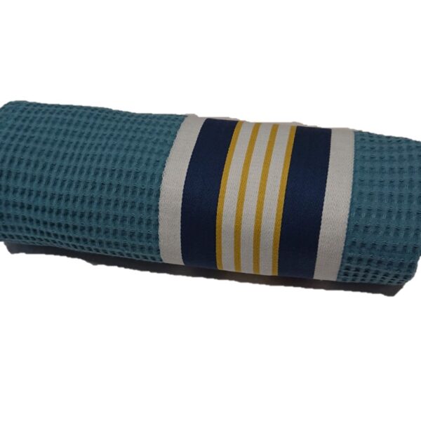 Serviette de toilette en coton bleu NID D’ABEILLE