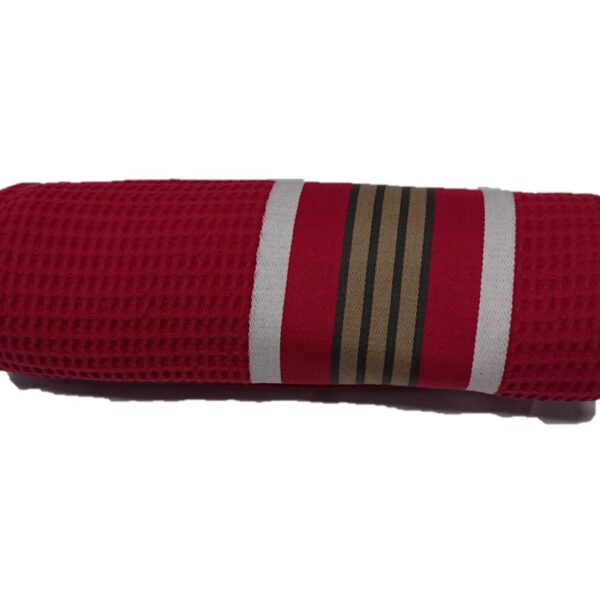 Serviette de toilette en coton rouge tuile NID D’ABEILLE