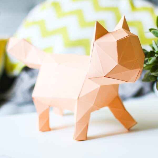 Chat en papier 3d
