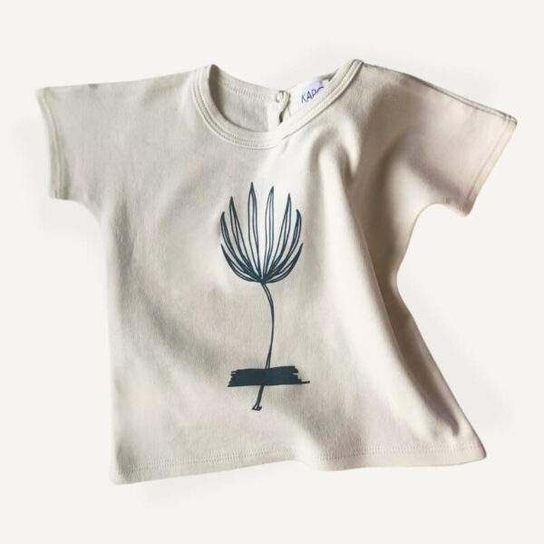 T-shirt bébé pivoine seconde main – 3 mois