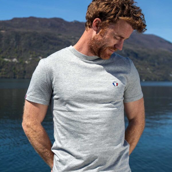 L’Authentique 3.0 – T-shirt homme coton bio gris chiné
