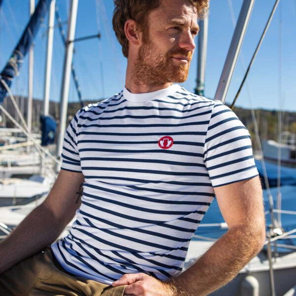 Le Marin – T-shirt homme coton bio rayé bleu