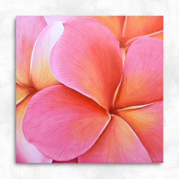 Tableau fleurs de plumeria Parfum exotique