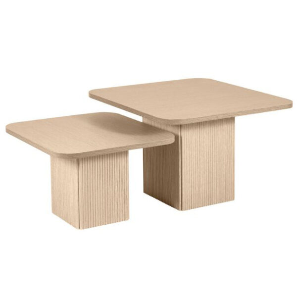 Lot de 2 tables basses design en bois