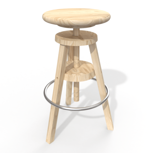 Tabouret à vis de bar en bois