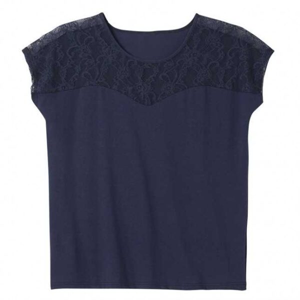 T Shirt Femme Dentelle Marine Made In France