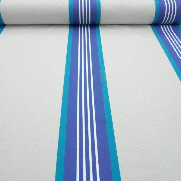 Tissu au mètre damassé bleu océan PUIVERT