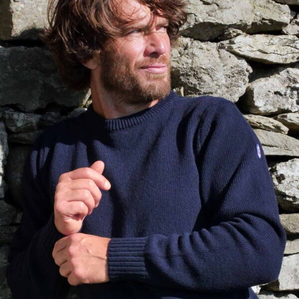Pull en laine homme bleu marine Le Frileux