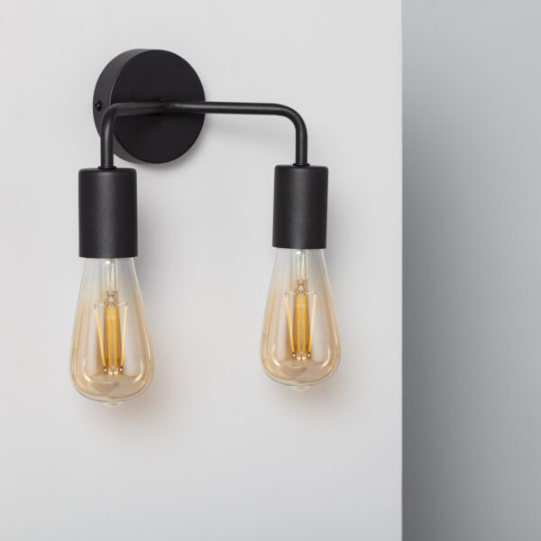 Applique murale double éclairage en métal noir