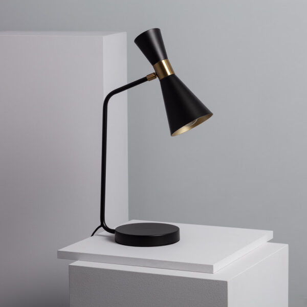 Lampe à poser noire et doré en métal H50