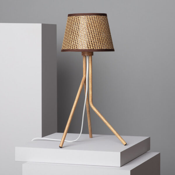 Lampe à poser en bois déstructuré H50