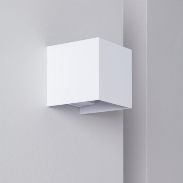 Applique Murale blanche en métal LED double éclairage intérieur/extérieur