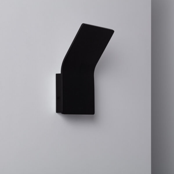 Applique murale LED noire design en aluminium H22
