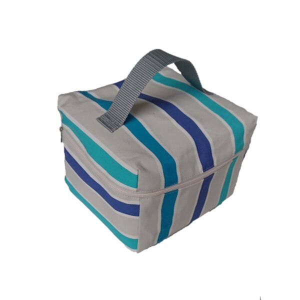 Trousse vanity rayure bleue