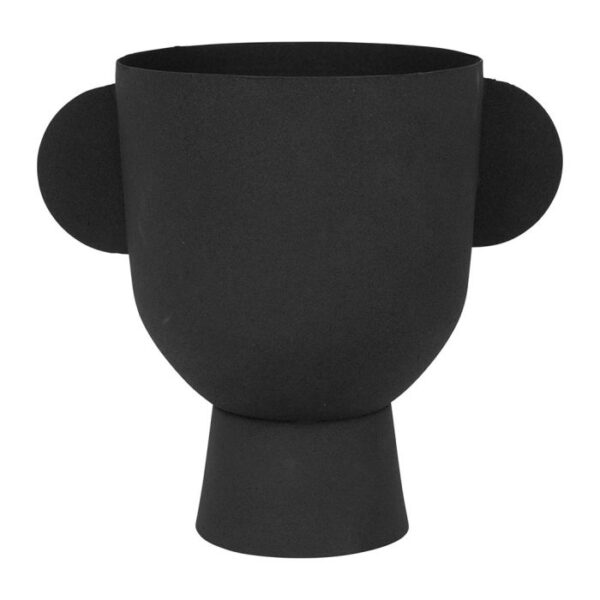 Vase en métal noir H22