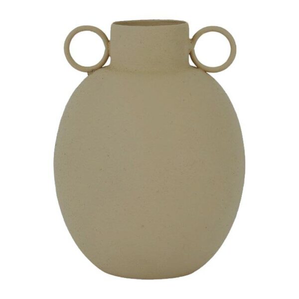 Vase ethnique taupe en métal H15