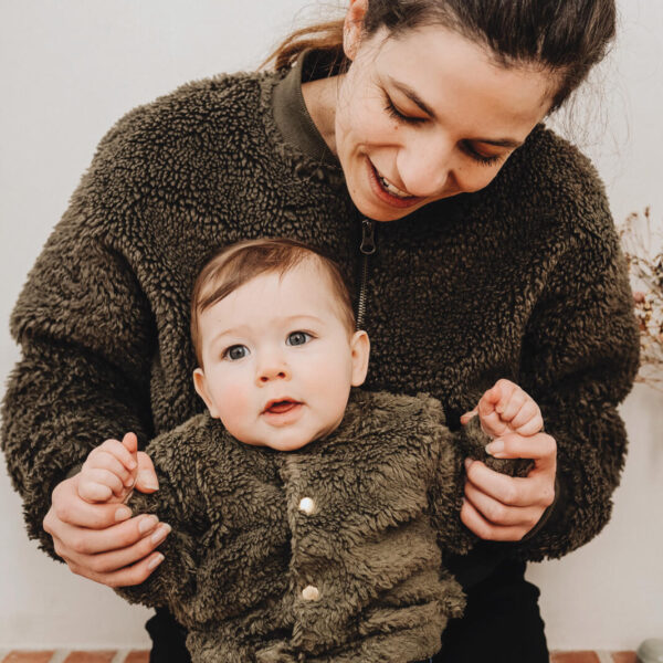 Veste bébé et enfant Teddy kaki